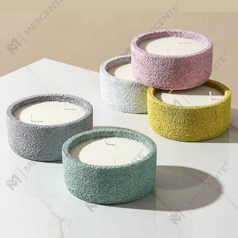 M&Scent Luxury Handmade Logo Mga Spiritual Pillar Candles na Mabangong Salamin na May Mga Kristal, 3 Wick Candle