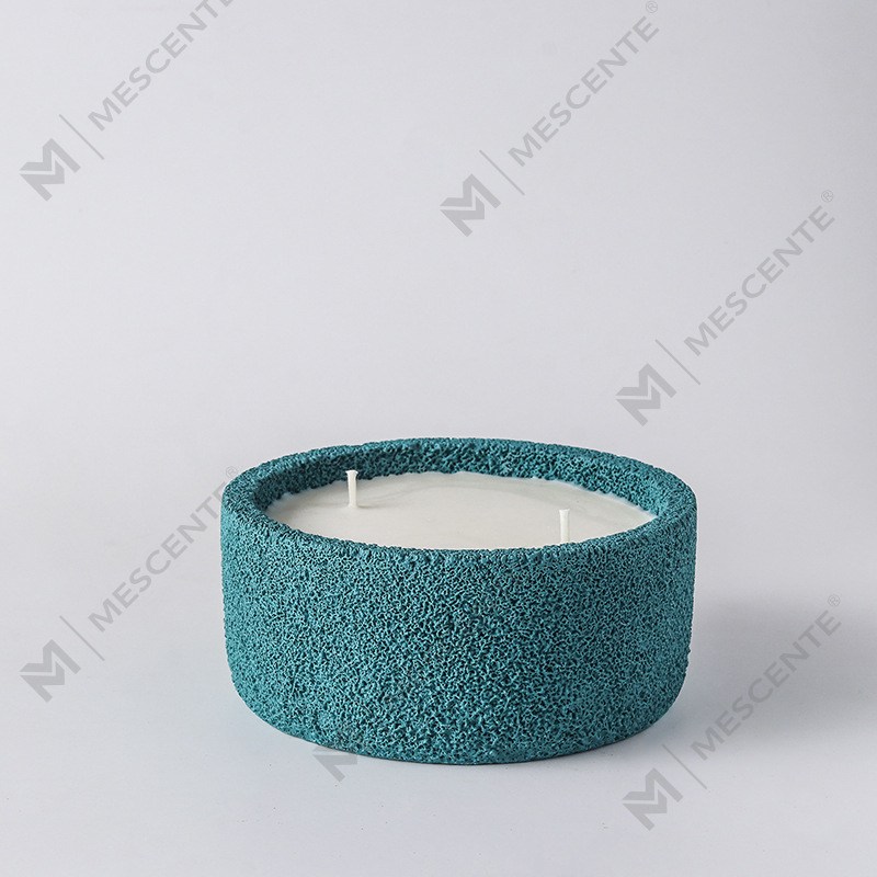 M&Scent Luxury Handmade Logo Mga Spiritual Pillar Candles na Mabangong Salamin na May Mga Kristal, 3 Wick Candle