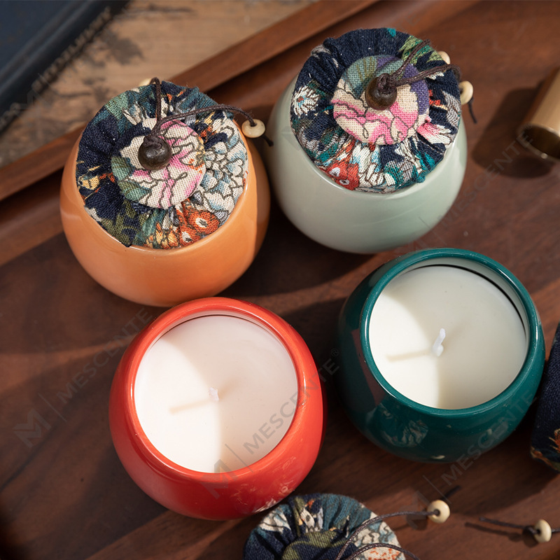M&Scent Luxury Dekorasyon Bulk Order Ceramic Pillar Aromatherapy Paraffin Candle