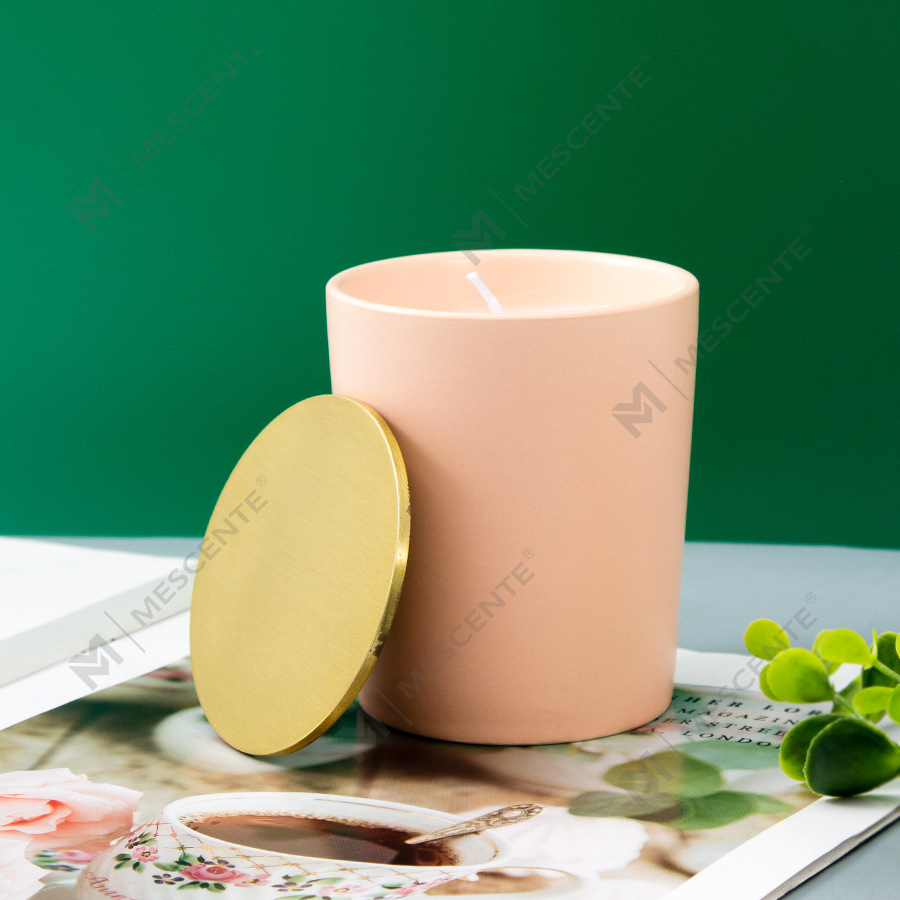 Luxury Customized Ceramic Jars Pribadong Label Citta Labeled Scented Soy Wax Candles With Dried Flowers