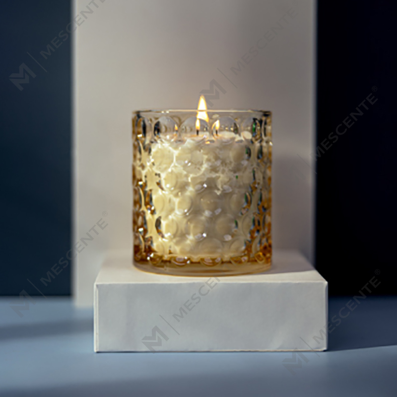 Customized Luxury Clear Colored Glass Soy Wax Pribadong Label na Citta Labeled Scented Candles With Dried Flowers