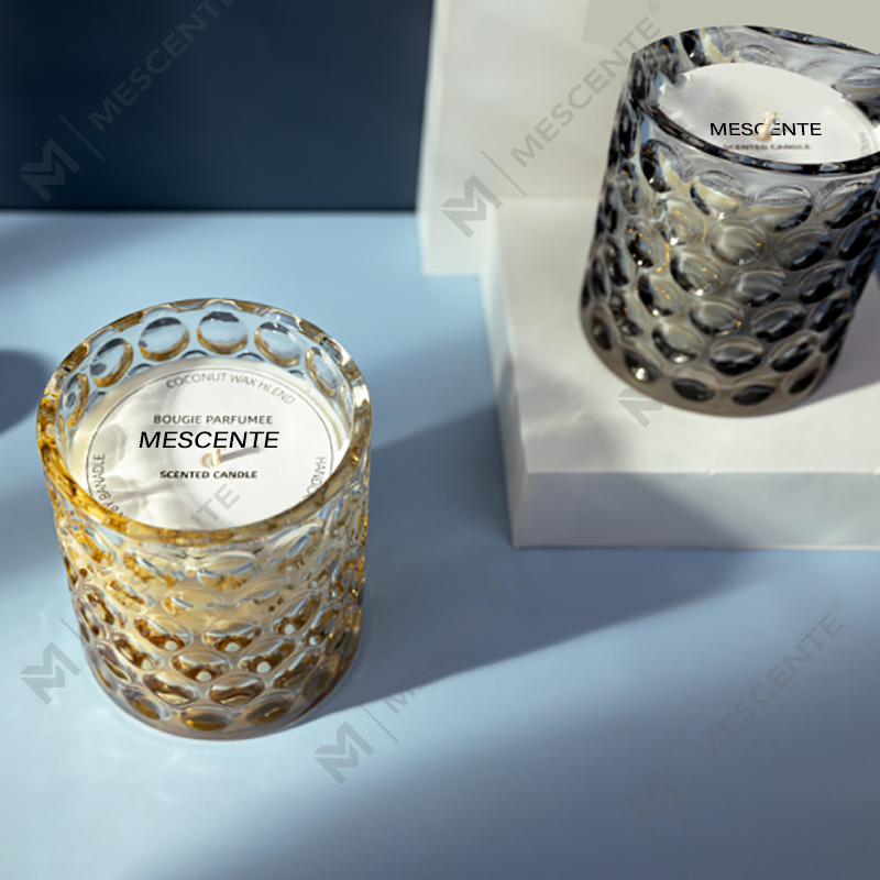 Customized Luxury Clear Colored Glass Soy Wax Pribadong Label na Citta Labeled Scented Candles With Dried Flowers