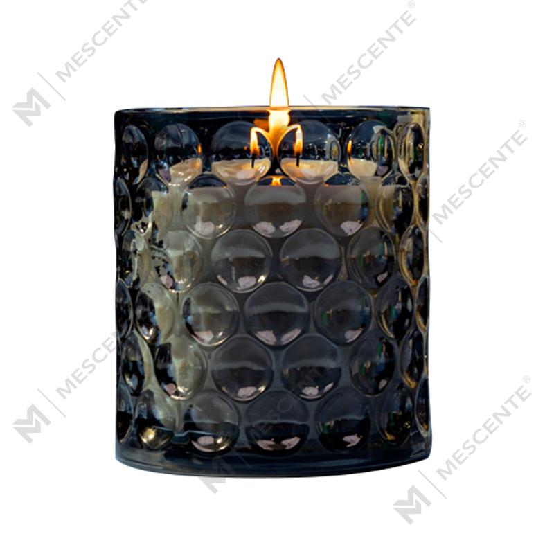 Customized Luxury Clear Colored Glass Soy Wax Pribadong Label na Citta Labeled Scented Candles With Dried Flowers
