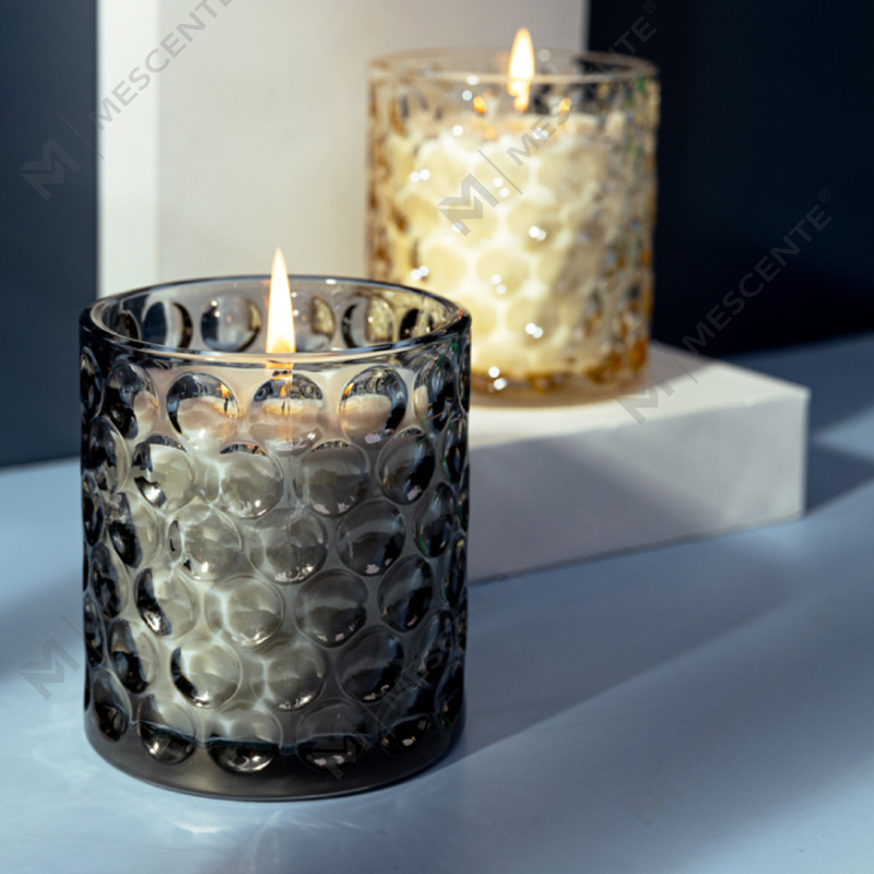 Customized Luxury Clear Colored Glass Soy Wax Pribadong Label na Citta Labeled Scented Candles With Dried Flowers