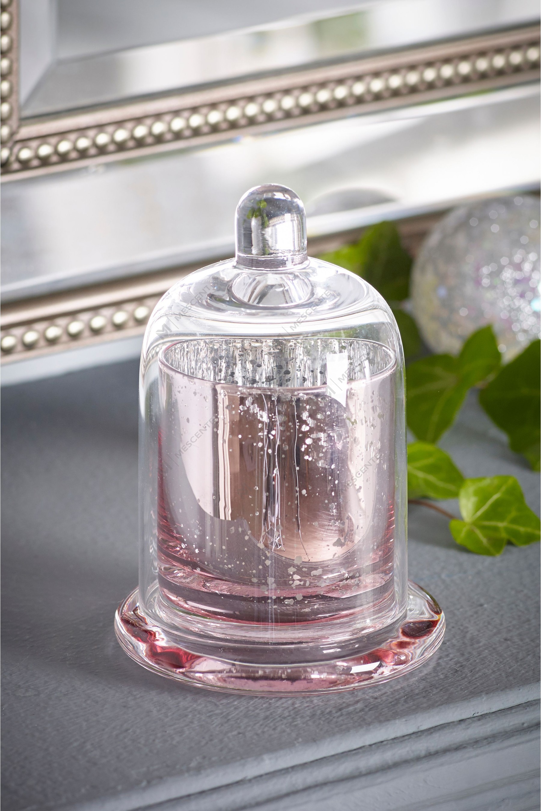 Mescente Luxury Silver Domed cover Mabangong Candle holder glass dome Jars