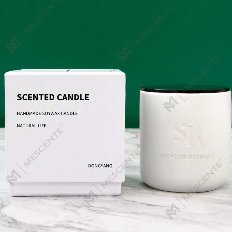 M&S scent Custom na Logo Murang Ceramic Jars na may Wooden Lid Candle, Coconut Wax Luxury Candles