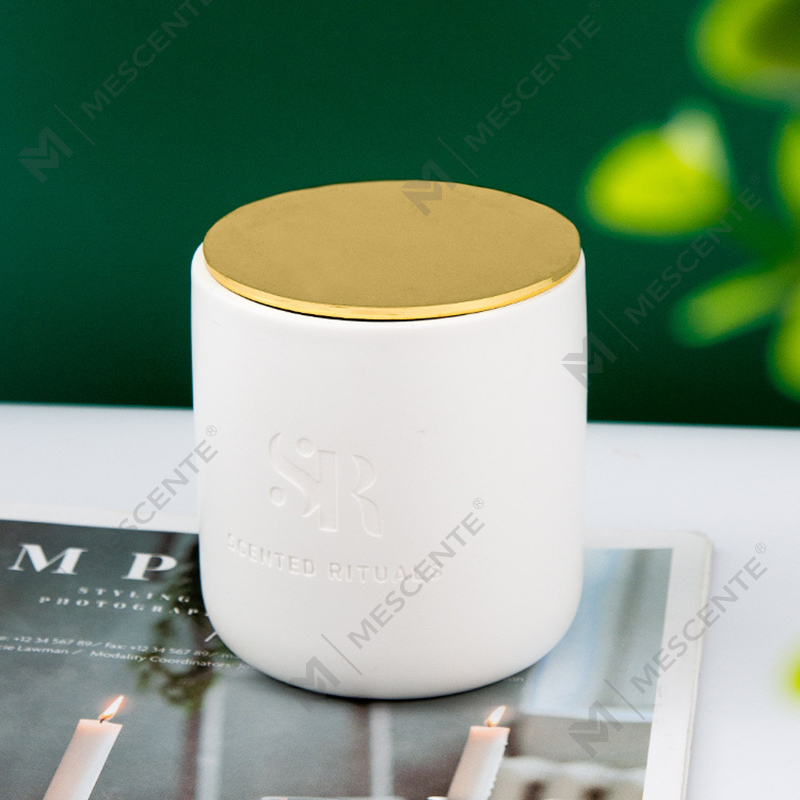 M&S scent Custom na Logo Murang Ceramic Jars na may Wooden Lid Candle, Coconut Wax Luxury Candles