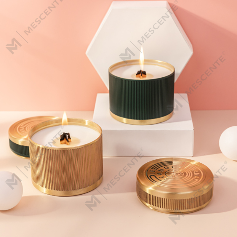 Luxury Customized Pribadong Label Citta Labeled Wooden Wick Scented Soy Wax Candles Na May Tuyong Bulaklak