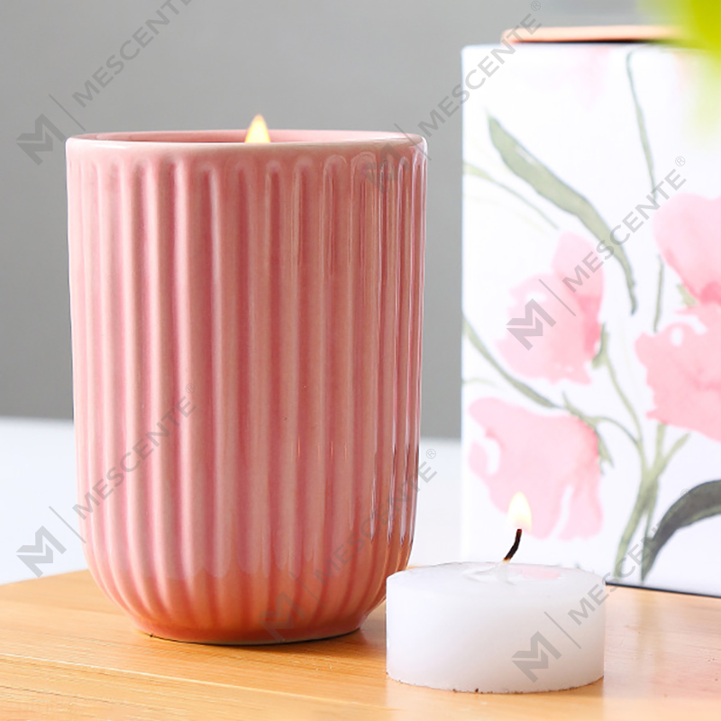 Wholesale Luxury Customized Private Label Colored Ceramic Soy Wax Woodwick Scented Candles Nang Bultuhan