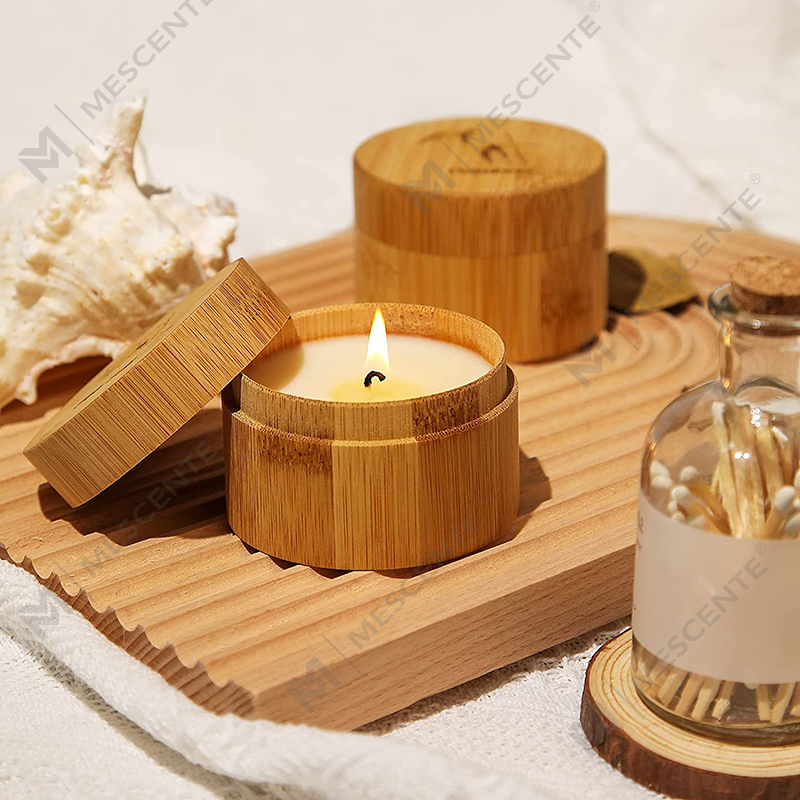 Mabangong Bamboo at Sea Salt Candles para sa Home Scented, Soy Wax Organic Candle Set