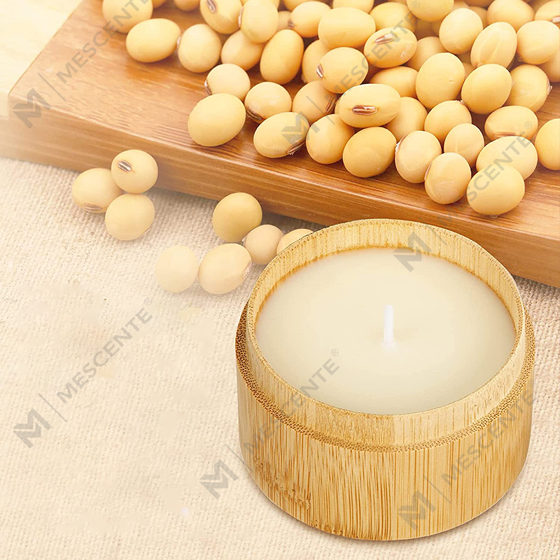 Mabangong Bamboo at Sea Salt Candles para sa Home Scented, Soy Wax Organic Candle Set