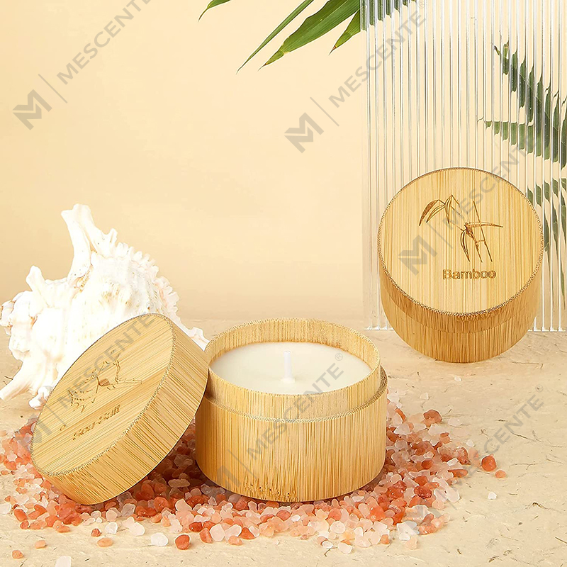 Mabangong Bamboo at Sea Salt Candles para sa Home Scented, Soy Wax Organic Candle Set