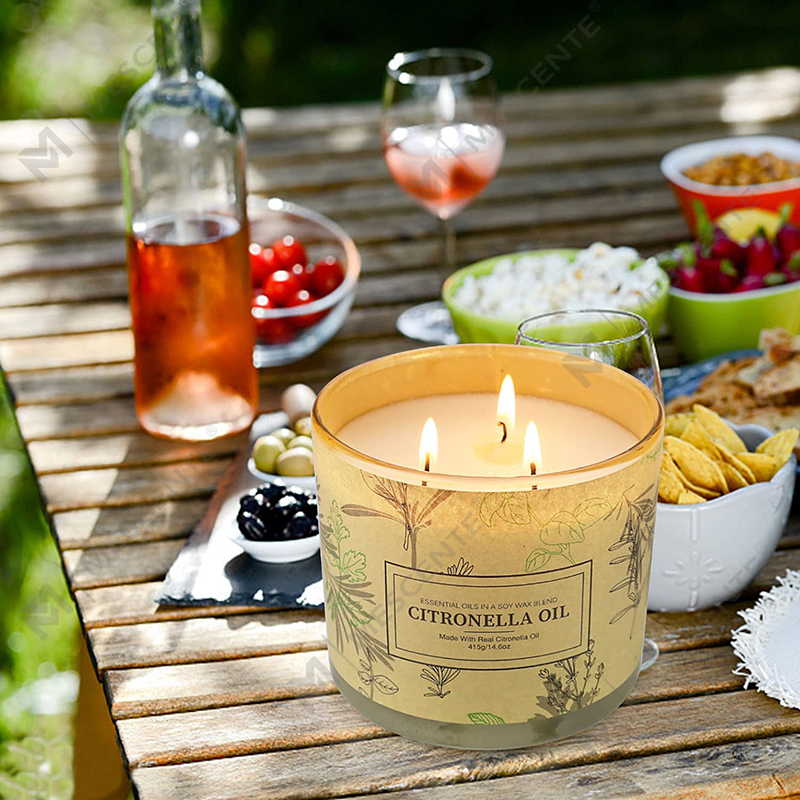Long Lasting 3 Wick Jar Scented Aromatherapy Citronella Oil Candles Sets para sa Home Garden Patio Balcony