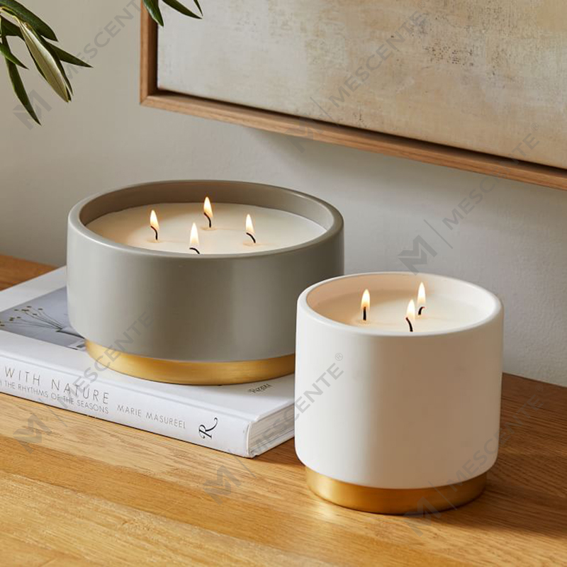 Pribadong Label Mga Mabangong Kandila na Dekorasyon sa Bahay, Gawa sa Kamay na 4 Wick Scented Candle na May Mga Kristal