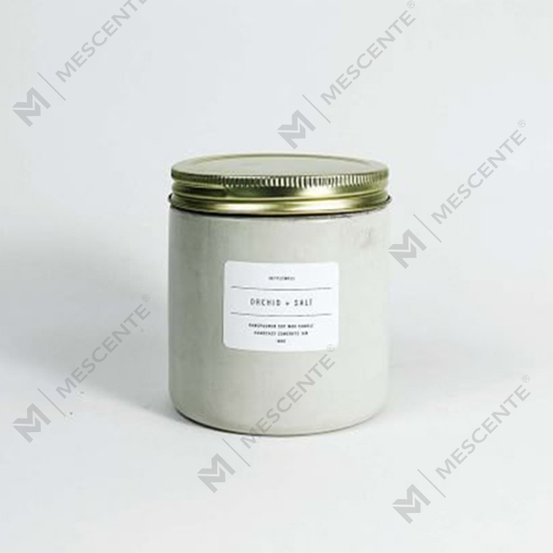 White Custom Concrete Jar Scented Candle na may Takip