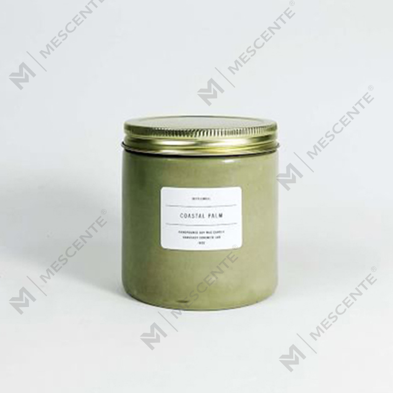White Custom Concrete Jar Scented Candle na may Takip