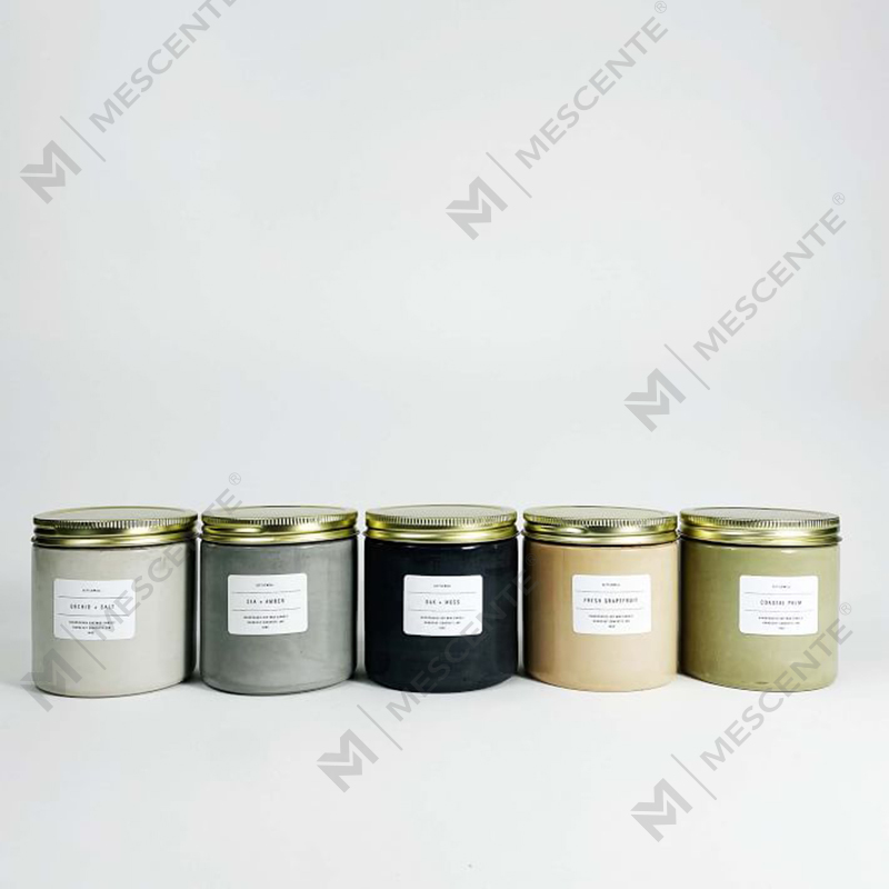 White Custom Concrete Jar Scented Candle na may Takip
