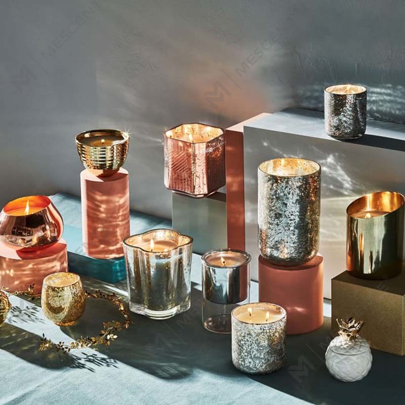 Pakyawan Custom na Murang Glass Paraffin Wax Religious Deco Mercury Scented Candles