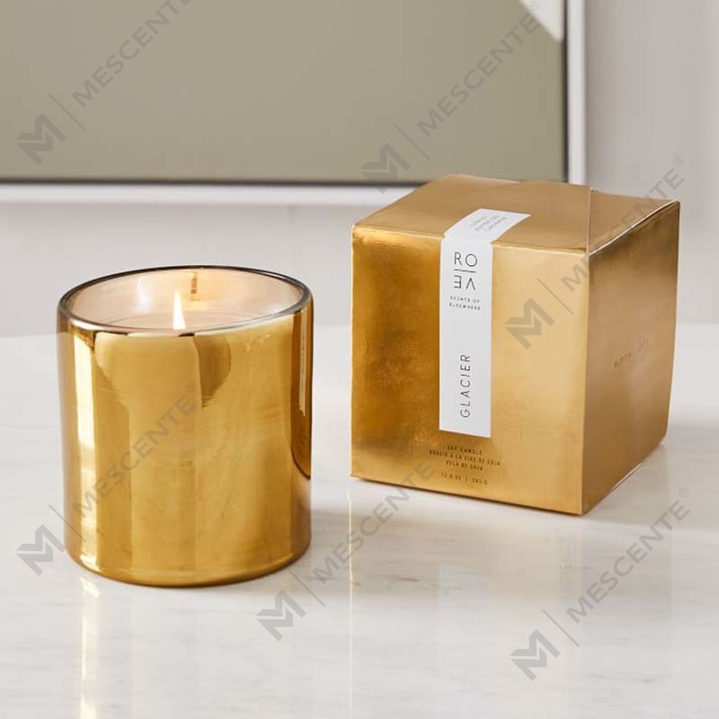 Amazon Luxury Custom Gold Print Logo Black Glass Jar Scented Soy Wax Candle Dekorasyon Set ng Regalo
