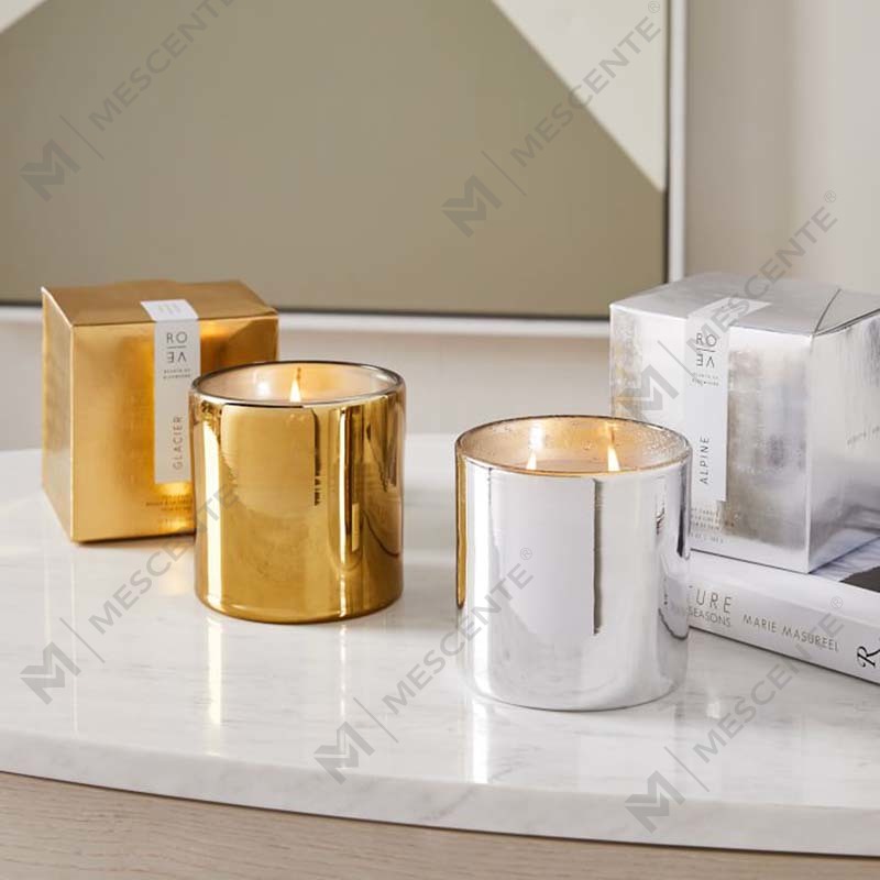 Amazon Luxury Custom Gold Print Logo Black Glass Jar Scented Soy Wax Candle Dekorasyon Set ng Regalo