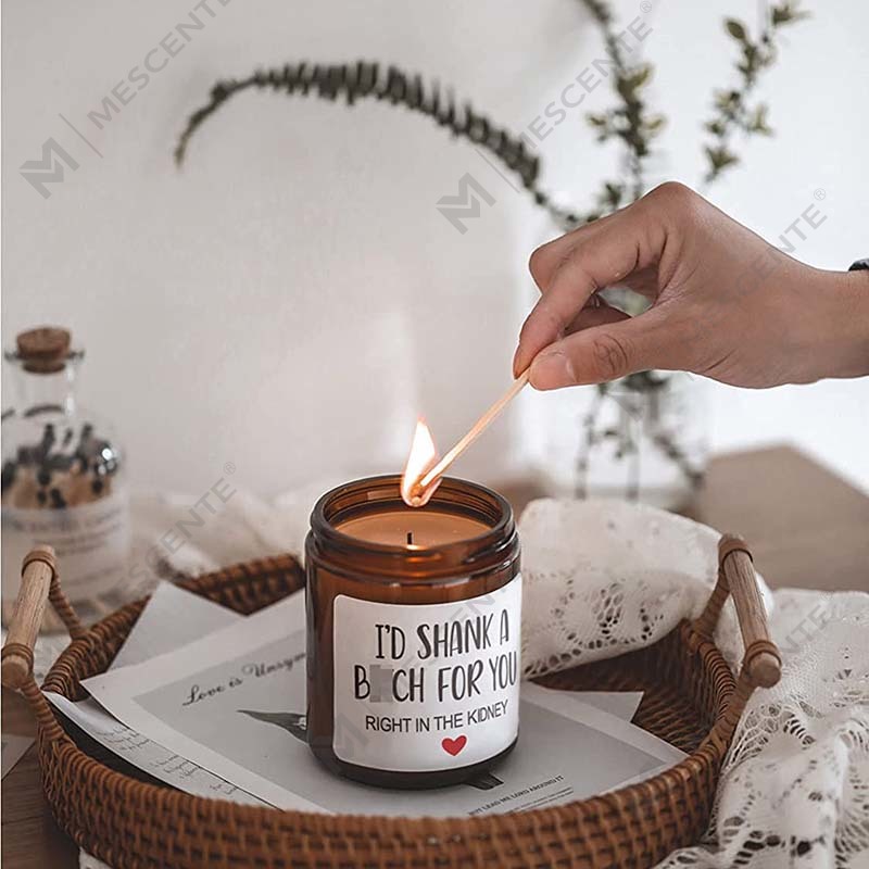 M&Scent 100% Natural Wax Christmas Scented Candle para sa Home Gift Set, Scented Candle Sa Glass Jar na May Takip ng Metal