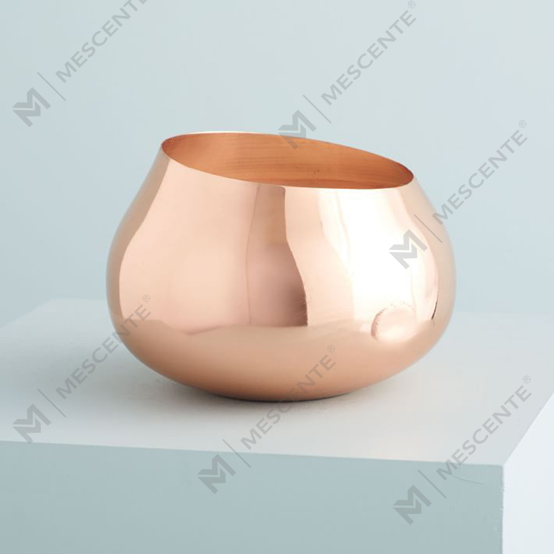 pakyawan na kulay luxury pribadong label Angled Metal Round Scented Candles
