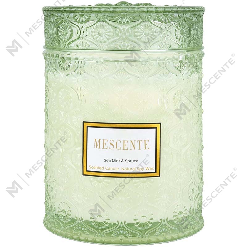 M&S cent Homemade Eucalyptus Spearmint Soy Wax Dried Flower Scent Spa Candle