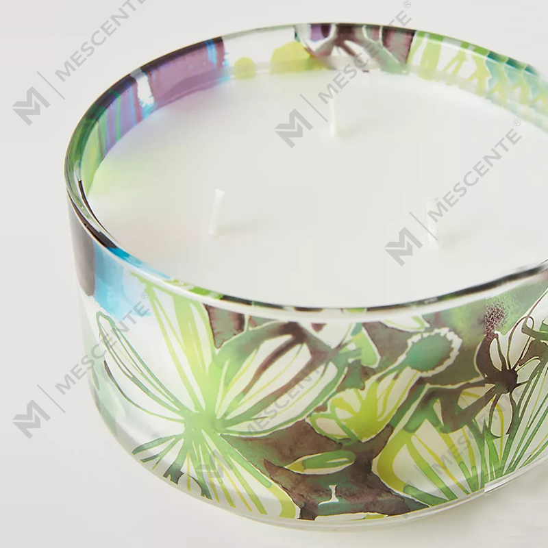 M&Scent Luxury Custom na Dekorasyon Pribadong Label 3 Wick A Sunday Painter Glass Crystal Scented Soy Wax Candles