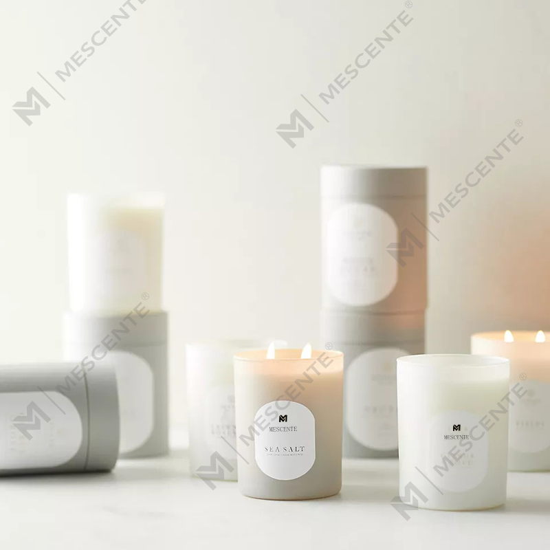 M&Scent Custom Logo Meditation Non-Toxic Stones Herb Hand poured Natural Scented Soy Wax Crystal Candles