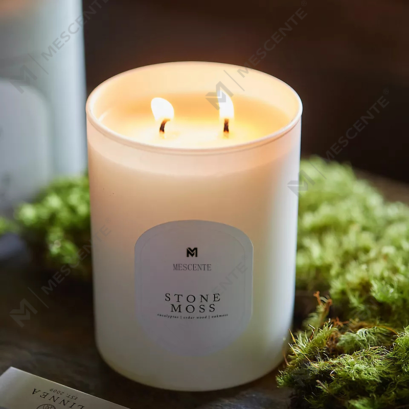 M&Scent Custom Logo Meditation Non-Toxic Stones Herb Hand poured Natural Scented Soy Wax Crystal Candles